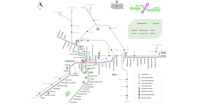 Purple Line Metro Bangalore: Station List, Timings, Tickets, Parking ...